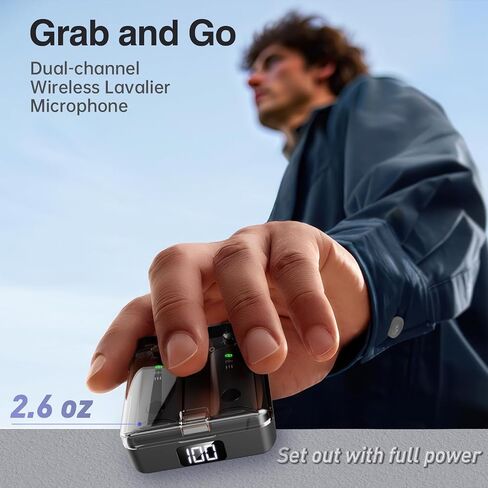 Wireless Lavalier Microphone for iPhone iPad, Mini Lapel Mic with Lightning Plug-Play, 40Hrs Battery, Omnidirectional Condenser, Clip on Magnetic iPhone Microphone for Video Recording Podcast Vlogging in Saudi Arabia