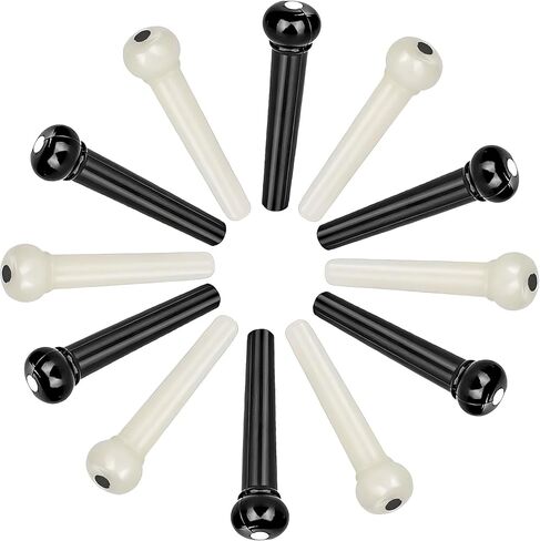 12 قطعة من دبابيس جسر الجيتار الصوتي، قطع غيار وإكسسوارات أوتاد الجيتار، مع مزيل سحب دبوس الجسر، مجموعتان من صامولة سرج جسر الجيتار، قطعة واحدة من قماش التنظيف in Kuwait