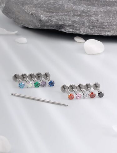 16G F136 Titanium Lip Rings Labret Jewelry Internally Threaded Monroe Lip Ring Medusa Snake Bite Piercing Jewelry Conch Tragus Forward Helix Cartilage Earring Studs Piercing Jewelry in Kuwait