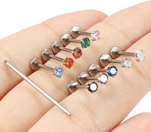 16G F136 Titanium Lip Rings Labret Jewelry Internally Threaded Monroe Lip Ring Medusa Snake Bite Piercing Jewelry Conch Tragus Forward Helix Cartilage Earring Studs Piercing Jewelry in Kuwait