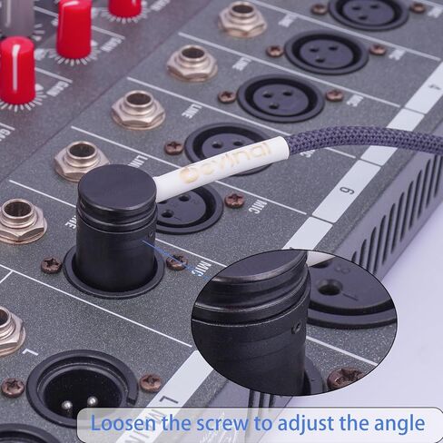 Devinal 360 Degree Rotatable Right Angle XLR Cable, Adjustable-Angle Low-Profile Male XLR to Straight Female XLR Microphone Mic Cable Cord Adapter for Sound Devices Mixer Recorder 1 FT 2 pcs in Saudi Arabia