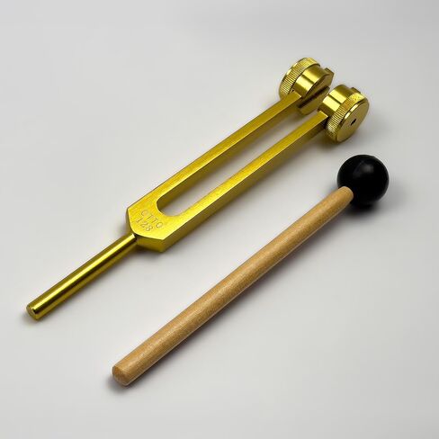 128 Hz OTTO Tuning Fork for Healing with Drawstring Pouch - OSTEOPHONIC application for Sound Healing and Biofield Therapy - Gold in Saudi Arabia