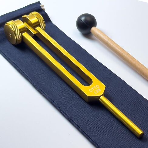 128 Hz OTTO Tuning Fork for Healing with Drawstring Pouch - OSTEOPHONIC application for Sound Healing and Biofield Therapy - Gold in Saudi Arabia