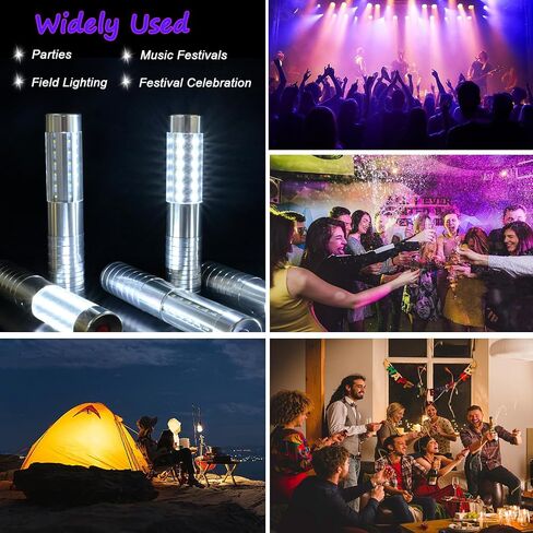 2 PCS LED Strobe Baton Lights Bottle Service Rechargeable Light, Reusable Handheld Champagne Bottle Light Topper for Party Nightclub Bar Wedding Concert Festival Activity (Silver, 2 Pack) in Saudi Arabia