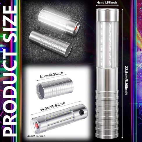 2 PCS LED Strobe Baton Lights Bottle Service Rechargeable Light, Reusable Handheld Champagne Bottle Light Topper for Party Nightclub Bar Wedding Concert Festival Activity (Silver, 2 Pack) in Saudi Arabia