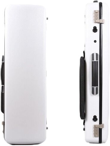 حافظة كمان بالحجم الكامل 4/4 من ألياف الكربون مستطيلة بقفل برمز صندوق كمان خفيف الوزن ملون مع حقيبة كمان بحزام قوي (أسود)، حافظة - 39 MN in Kuwait