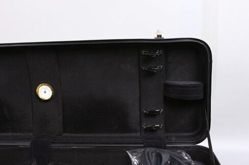 حافظة كمان بالحجم الكامل 4/4 من ألياف الكربون مستطيلة بقفل برمز صندوق كمان خفيف الوزن ملون مع حقيبة كمان بحزام قوي (أسود)، حافظة - 39 MN in Kuwait