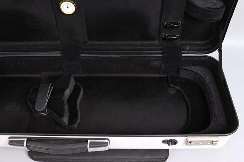 حافظة كمان بالحجم الكامل 4/4 من ألياف الكربون مستطيلة بقفل برمز صندوق كمان خفيف الوزن ملون مع حقيبة كمان بحزام قوي (أسود)، حافظة - 39 MN in Kuwait