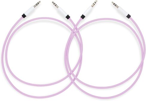 كابلات الصوت MyVolts Candycords Silver Range، حزمة من قطعتين، مقبس صغير مستقيم إلى مقبس صغير مستقيم، أطواق رفيعة، 70 سم، أرجواني جيلي بين in Saudi Arabia