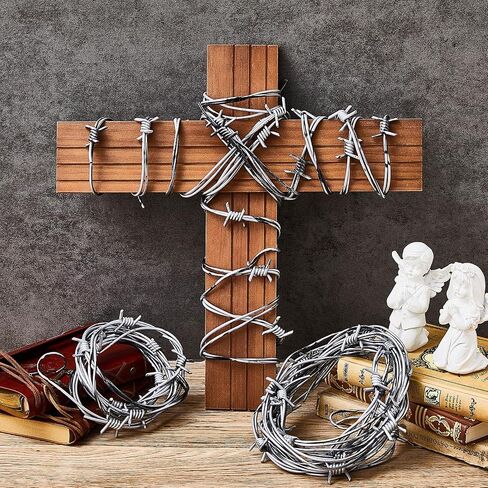 Taiyin Fake Rusted Barbed Wire Decoration Halloween Plastic Barb Wire Decoration Prop Western Decor Rusty Western Party Decorations Cowboy Decor for Cowboy Western Party Decor (Rust Red,8) in Saudi Arabia
