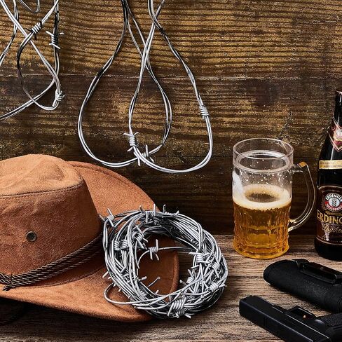 Taiyin Fake Rusted Barbed Wire Decoration Halloween Plastic Barb Wire Decoration Prop Western Decor Rusty Western Party Decorations Cowboy Decor for Cowboy Western Party Decor (Rust Red,8) in Saudi Arabia