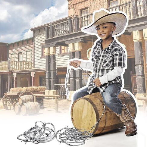 Taiyin Fake Rusted Barbed Wire Decoration Halloween Plastic Barb Wire Decoration Prop Western Decor Rusty Western Party Decorations Cowboy Decor for Cowboy Western Party Decor (Rust Red,8) in Saudi Arabia