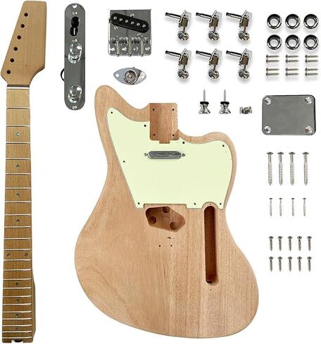 Ja DIY Electric Guitar Kit,Mahogany Body and Maplp Neck,Maplp Fretboard,Unfinished Uncut DIY Guitar Kit,Guitar Kits Build Your Own,Electric Guitars for Adults. in Saudi Arabia