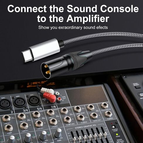 XLR to USB C Cable 4ft - USB C to XLR Male Output Cable for Mixer Console, Speaker in Saudi Arabia