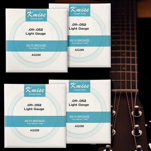 4 مجموعات Kmise الصوتية وتر غيتار الفوسفور البرونزية مقياس الضوء 0.011-0.052 بوصة AG200 in Kuwait