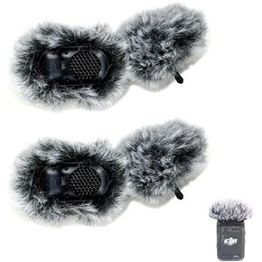 4 Pack Replacement Mic 2 Windscreen Microphone Loise Reduction Wind Muff Fur Accessories for Osmo Pocket 3 and DJI Mic 2 Transmitter [NOT Fit The 1st Gen]