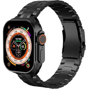 SEURE Titanium Band Compatible with Apple Watch Ultra 2 Band 49mm 45mm 44mm 42mm For Men,Luxury Wristbands Lightweight Strap for iWatch Series 9 8 7 6 5 4 SE