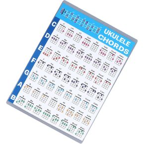 Ukulele Chord Sheet,Laminated Ukulele Chord Chart Educational Reference Ukulele Chord Poster Chart for Beginners Players (S)