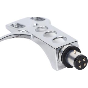 Phono Head Shell Zinc Alloy Replacement LP Tonearm Cartridge Head Shell with Wires for Record Players Turntable Cartridge, Phonograph Cartridge with 4 Leads