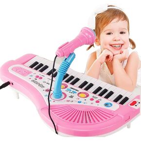 37 Keys Piano Keyboard, Electronic Digital Piano with Built-in Speaker Microphone, Portable Keyboard Gift Teaching for Beginners, Electric Piano for Kids, Birthday Gift for Children