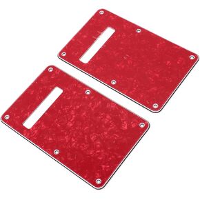 2Pcs Electric Guitar Backplate Guitar Backplate Guitar Cavity Cover, 3 Colors, Guitar Cavity Cover Plate Pickguard PVC Electric Guitar Backplate for Replacement Pick Guards (Red