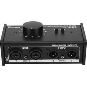 Passive Monitor Controller with Large Volume Knob, Mute Control, Pure, 2 XLR Combo Inputs, 3.5mm Input, 2 XLR Outputs, 3.5mm Output