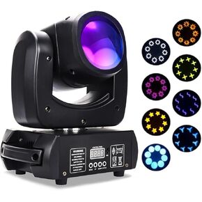 100W Moving Head LED Beam DMX Stage Light with 8 Colors 8 Gobos Rotating Prism Effect Sound Arrive for DJ Party Club Event KTV Disco, Halloween, Thanksgiving, and Christmas.