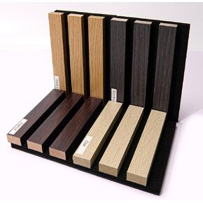 Wood Slat Wall Panel, 48'' x 24'' Wood Panels for Wall, 3D Soundproof Wall Panels, Large Acoustic Panels for Interior Ceiling and Wall Decor Noise Reduction, 2 Pack, Walnut
