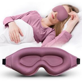 3D advanced sleep eye mask, (2 pack black+blue) soft skin friendly eye mask, 100% light shielding sleep eye mask, eyelash lengthening sleep facial mask