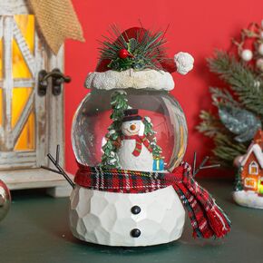 Snow Globe Christmas Water Globe Christmas Decoration Music Crystal Ball 100mm Snow Globes Santa Claus with Snowflakes