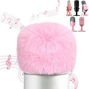 YOUSHARES Blue Yeti Pop Filter - Microphone Cover, Furry Wind Muff, Mic Windscreen for HyperX SoloCast | Yeti | Nano | Fifine AM8 | Razer Seiren / V3 Mini and More USB Mics, Pink