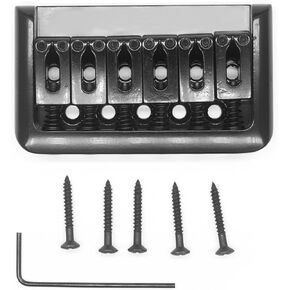 52.5mm Fixed Hardtail Bridge Non-tremolo Electric Guitar Bridge for 6 String Fender Strat Stratocaster Tele Telecaster Guitar Replacement (Chrome)