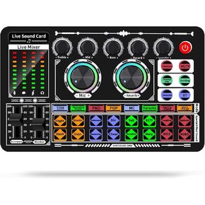 F999 Podcast Equipment for Tiktok and Youtube Vlog,Sound Board with Audio Interface,Streaming Podcast Starter Kit DJ Audio Mixer