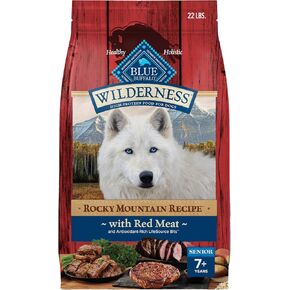 Blue Buffalo Wilderness Rocky Mountain Recipe High Protein, Natural Senior Dry Dog Food, Red Meat with Grain 28 lb bag