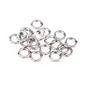 Musiclily Pro US Thread 3/8" Guitar Pots Nuts Potentiometer Nuts Potentiometer Hex Nut for CTS Pots and Switchcraft Jacks Nickel (Set of 20)