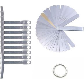 Alnicov 9PCS Guitar Bass Understring Radius Gauge Luthier Tools， Imperial Gap Measuring Rulers Tool Dual Marked Metric