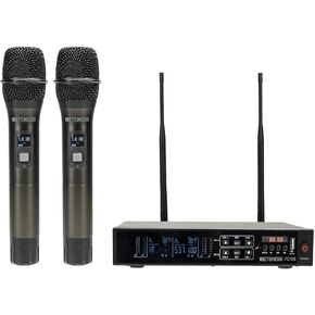 Retekess TC104 Wireless Microphone System, Quad Channel Wireless Mic, 4x50 Adjustable Channels, 250ft Range, Cordless Mic Set with 4 Handheld Mics for Singing, Church, Karaoke