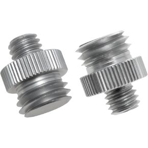 Lovelysp 3/8 Inch Male To 5/8 Inch Male Threaded Tripod Thread Adapter 3/8 To 5/8-11 Double Sided Standard Mounting Thread Converter For Camera Stand (Silver) 2PCS