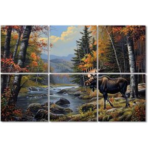 8 Pack Art Acoustic Panels Sound Absorbing Rustic Farmhouse Vintage Barn Country Field Landscape Open Field Decorative Soundproof Wall Panels Self Adhesive for Recording Studios Office 48"x32"
