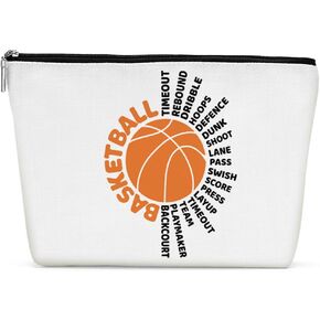 Funny Basketball Gifts Basketball Accessories Stuff Makeup Bag, Basketball Lover Gifts Cosmetic Bag for Women Girls Sport Fans Team Players Coach Therapist Birthday Christmas Appreciation Gifts