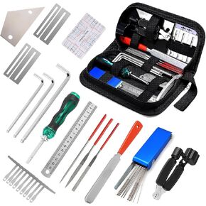 27Pcs Guitar Tool Kit,Guitar Accessories Gifts for Men,Guitar Repair Kit,Luthier Tools,Guitar Setup Kit for Ukulele Bass Mandolin Banjo Guitar,Guitar Maintenance Kit with Carry Bag