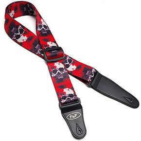 Art Attack Soft Cotton Flaming Skull On Fire Electric Acoustic Ukulele Bass Guitar Strap