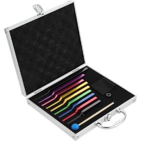 Chakra Tuning Fork Set - 7 Chakra and 1 Soul Purpose Cosmic Weighted Tuning Forks 126.22Hz/136.1Hz/141.27Hz/172.06Hz/194.18Hz/210.42Hz/221.23Hz/272.2Hz with an Exquisite Aluminum Box