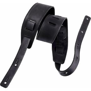 Nefelibata Banjo Strap,2.5" Wide Double Layer Full-Grain Leather Guitar Strap Double Head Detachable and Adjustable Replacement With Headstock Rope(Mysterious Black Leather) in Kuwait