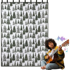 ROYALAY Sound Dampening Blanket with Metal Grommets, Thick Sound Blanket for Sound Reducing, Sound Absorbing, Light Blocking, Sound Curtains for Basements, Recording Studio Use,(Green White, 96"x80")