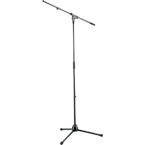 K&M König & Meyer 21020.500.55 Tripod Microphone Stand with Fixed Length Boom Arm | Professional Grade for All Musicians | Heavy Duty Folding Leg Base | German Made Black