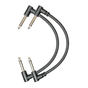 1/4 Mono TS Guitar Effects Pedal Patch 6"" Cables (2), Black