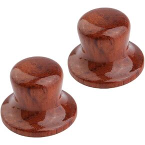 KAISH 4-Pack Wood Knobs Bell Knobs Guitar Bass Top Hat Wood Knobs For Metric Pots Zebra Wood