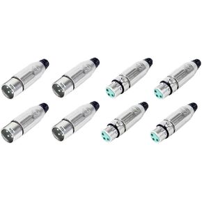 Lot of 8 (4 Each) Switchcraft AAA3FZ & AAA3MZ XLR Connectors, Cable Mount