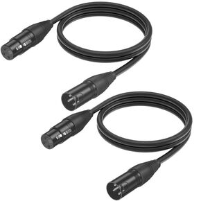 XLR Cables 6ft, Mic Cable XLR Microphone Cable 2Pack, Mic Cord XLR to XLR Audio Cables, XLR Male to Female 3-Pin Stage & Studio Cables